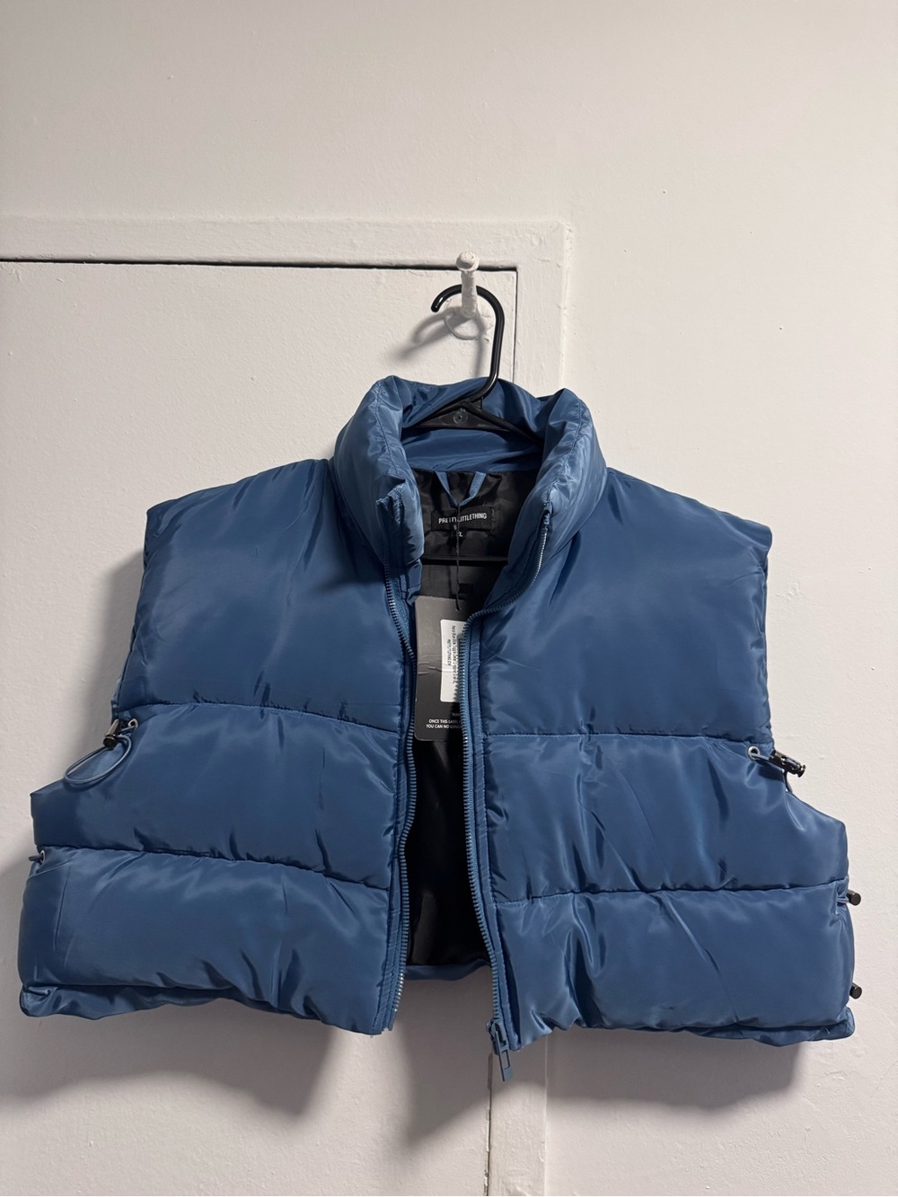 Women’s PrettyLittleThing Blue Puffer Vest Jacket - Lightweight Insulated Vest